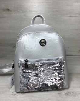 Рюкзак с пайетками «Бонни» серебряного цвета