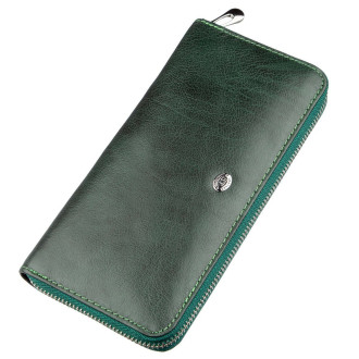Елегантний гаманець-клатч для жінок ST Leather 18866 Зелений