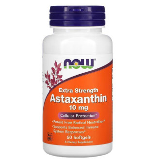 Натуральная добавка NOW Astaxanthin 10 mg, 60 капсул