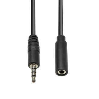 Аудіо кабель мультимедійний PowerPlant 3.5 мм (M) - 3.5 мм (F) 4С, 1 м