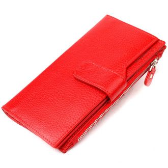 Вертикальний жіночий гаманець із натуральної шкіри CANPELLINI 21640 Червоний