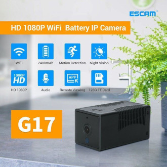 Міні камера wifi бездротова Escam G17 2 Мп, HD 1080P, з акумулятором 2400 мАг на 10 годин роботи
