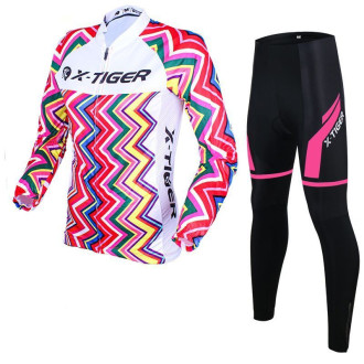 Вело костюм жіночий X-Тідег XW-CT-155 Multicolor Zigzag XL дихаюча велоформа кофта та штани