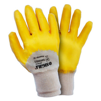 Перчатки трикотажные с нитриловым покрытием желтые 120 пар SIGMA 9443451