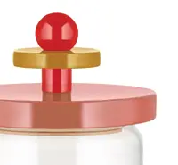 Банка для хранения Alessi из стекла 750 мл с розовой крышкой из дерева