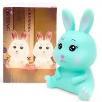 Пластиковый ночник "Зайка" (14 см), бирюзовый