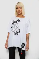 Футболка женская с принтом, цвет белый, 244R5002