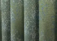 Шторна тканина льон "Мармур Al-9". Колір зелений з бірюзовим. Код 1635ш