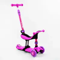 Самокат-велобег 3в1 трехколесный Best Scooter, колеса PU со светом, амортизаторы, родительская ручка. Violet (105656)