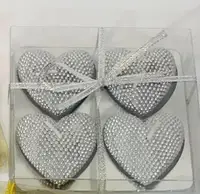 Свечи Heart в наборе 4 шт цвет серебро