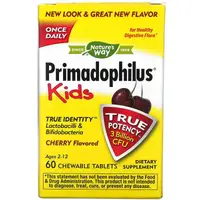 Пробиотики и пребиотики Nature's Way Primadophilus Kids 3 Billion CFU, 60 жевательных таблеток Вишня