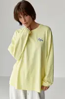 Лонг свободного фасона с надписью – желтый цвет, ONE SIZE (есть размеры)