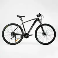 Велосипед Спортивный Corso MAGNUS 29", 27 скоростей, рама алюминиевая 21", оборудование Shimano. Black (138309)