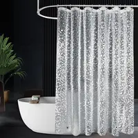 Шторка для ванної кімнати Bathlux 180 x 180 см люкс якість з водовідштовхувальним покриттям, Прозора з візерунком
