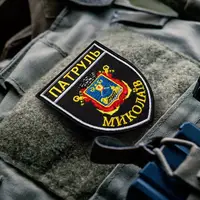 Шеврон на липучці Патруль Миколаїв 7,5х9 см вишитий патч нашивка Миколаїва