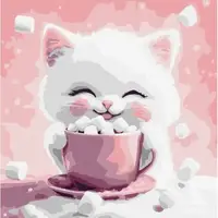 Картина по номерам "Какао для котика (картина № 2)" 30x30 см