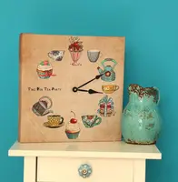 Часы настенные на холсте Time for tea party 35х35х4,2 см CH_P_14I018