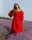 Платье FLS1581 Красное Oversize S-L