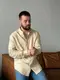 Рубашка мужская из льна 31336 3XL бежевая