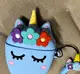 Чехол для AirPods 2/1 series - Unicorn (Единорог) + кольцо, силиконовый, Голубой