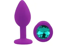 Силиконовая анальная пробка EGZO - Silicone Purple Round Plug Marine, size S