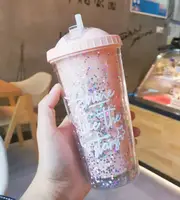 Склянка з трубочкою Shine Like The Stars 7379 550 мл рожевий