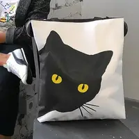 Сумка женская тканевая Original Черный кот 40x45 см (SV_FM007_BL)
