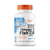 Жирные кислоты Doctor's Best Purified &amp; Clear Omega 3 Fish Oil, 120 капсул