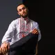 Вышиванка Moderika Назар белая с красным орнаментом