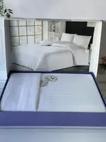 Евро размер. Постельное белье. Однотонный в полоску (страйп) Поликотон. Happy cotton Турция 05