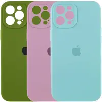 Cиликоновый чехол для iPhone 12 Pro Max - Full Camera с микрофиброй (Лого), Разные цвета