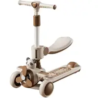 Самокат трехколесный с сидением Skyper G-9-14 колеса PU со светом и музыкой. Brown and Beige (189149)