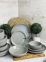 Сервиз столовый Ardesto Сremona Dusty grey AR0022GRС 22 предмета серый