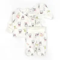 Комплект для новорожденных три предмета Cute Bunny футер