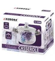Каструля емальована з кришкою Aurora 5540AU