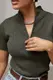 Футболка в рубчик із блискавкою на комірі - хакі цвет, ONE SIZE