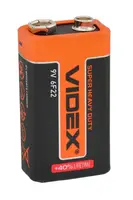 Батарейка солевая VIDEX 6F22 9V цинк карбон (4196)