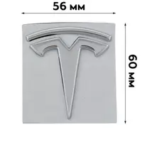 Емблема "T" на капот (перед) 60х56 мм Tesla Model 3 Silver (1494949-00-A)