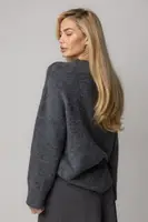 Жіночий джемпер oversize з ворсистої пряжі - сірий цвет, S