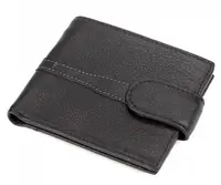 Кожаное мужское портмоне, бумажник Tiding Bag черный
