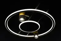 Люстра світлодіодна стельова LED світильник для квартири на стелю лед з пультом 26534 Чорний 9х52х65 см.