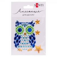 Аппликация из страз самоклеющихся Santi Owl 742989 9,5х8 см