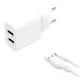 Адаптер сетевой XO Micro USB Cable Dual USB Charger L109 |2USB, 2.4A|