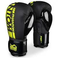 Перчатки боксерские Phantom APEX Elastic, Black/Neon Yellow 16 унций