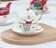 Чайный набор новогодний заварник и чашка с блюдцем Peace Love Joy 9525 3 предмета