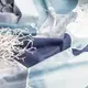 Ткань бязь ранфорс для постельного белья 2,4 м 25010 v-10 соты синие