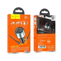 Адаптер автомобильный HOCO Type-C to Type-C cable Galloper NZ9 |1USB/2Type, 95W/3A, PD/QC|