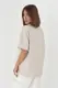 Однотонна жіноча футболка в стилі oversize - бежевий цвет, S