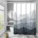Шторка для ванной комнаты Bathlux 180 x 180 см с водоотталкивающим покрытием, белая с черным принтом