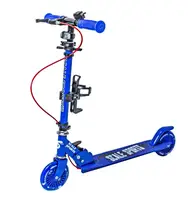 Детский самокат двухколесный Scale Sports SS-13, ручной тормоз, Led-фонарик. Blue (1411298538)